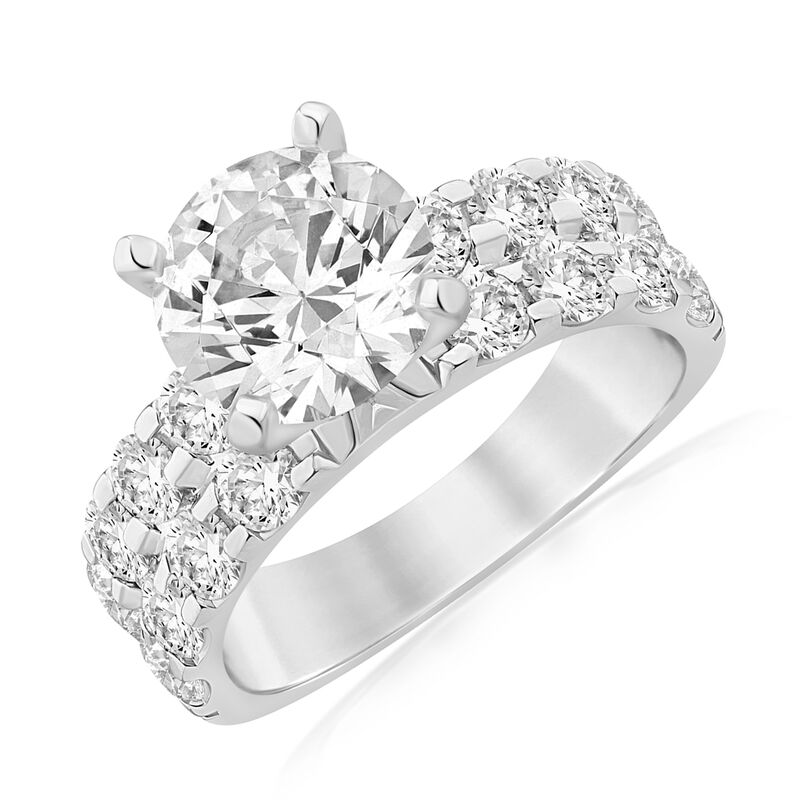 Brilliant-Cut Lab Grown 4.75ctw. Diamond Double Row Engagement Ring in 14k White Gold image number null